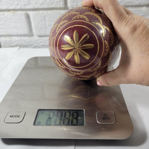 Brown Egg with Gold & Green Accents  ITEM #302 - Picture 4 of 5